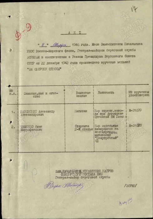 за оборону Одессы