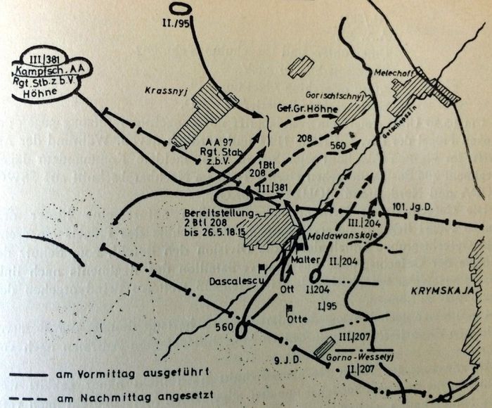 Немецкая схема положения войск на 26 мая 1943 года