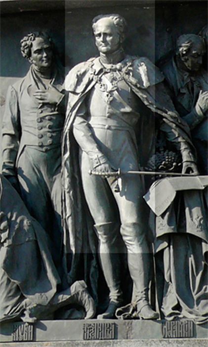 Александр I на памятнике Тысячелетие России в Великом Новгороде
