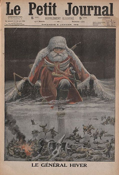 Генерал Зима наступает на немцев. Первая полоса «Le Petit Journal» 9 января 1916 года