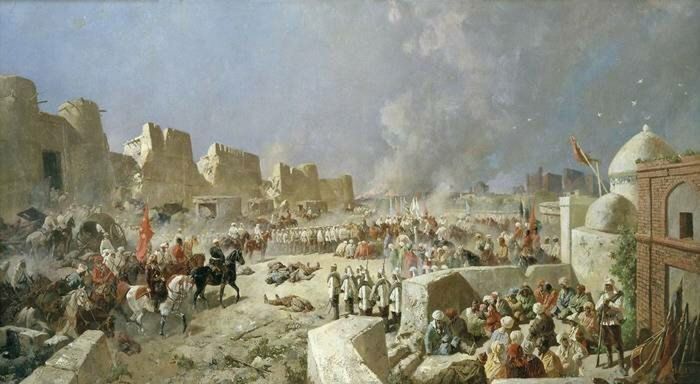 Вступление русских войск в Самарканд 8 июня 1868 г. Художник — Н.Н. Каразин.